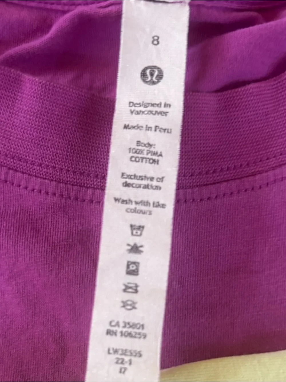 LULULEMON *BUNDLE* Two 'All Yours' Tees in Vivid Plum & Crispin Green (8)